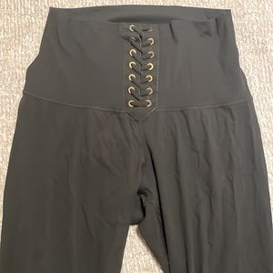 Danielle Bernstein WeWoreWhat lace up leggings